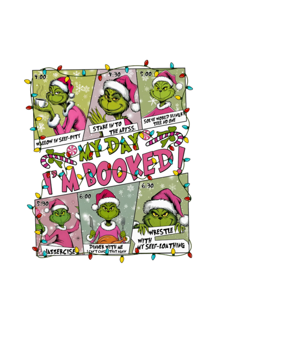 Grinch My day I'm Booked! minta fekete pólón