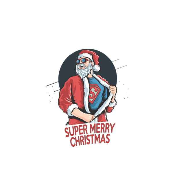 Super Santa minta fehér pólón