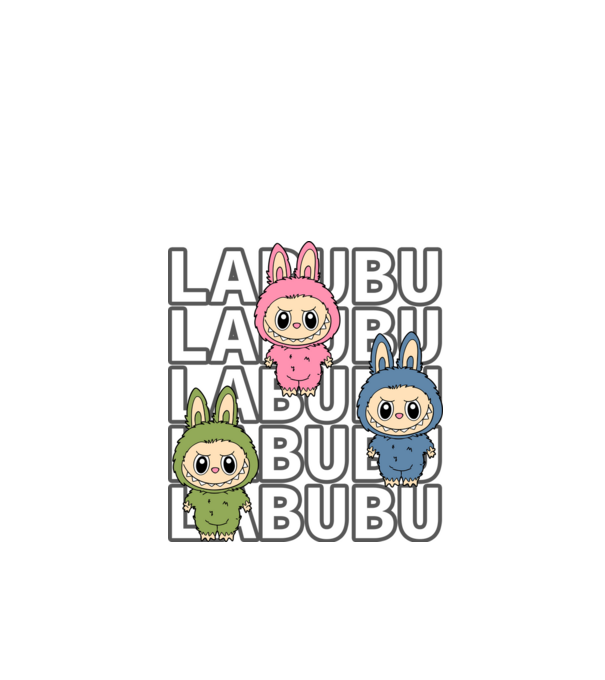 Labubu minta fehér pólón