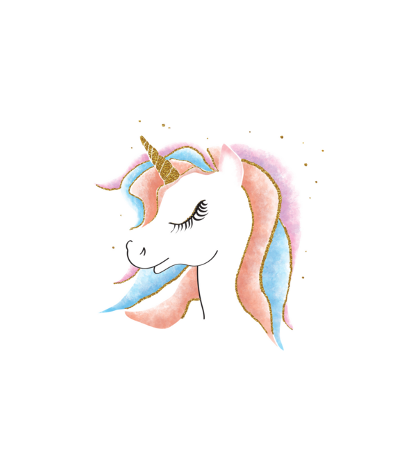 Unicorni minta fehér pólón