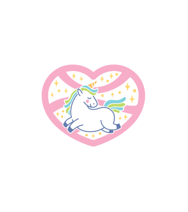 Heart unicorn minta fehér pólón