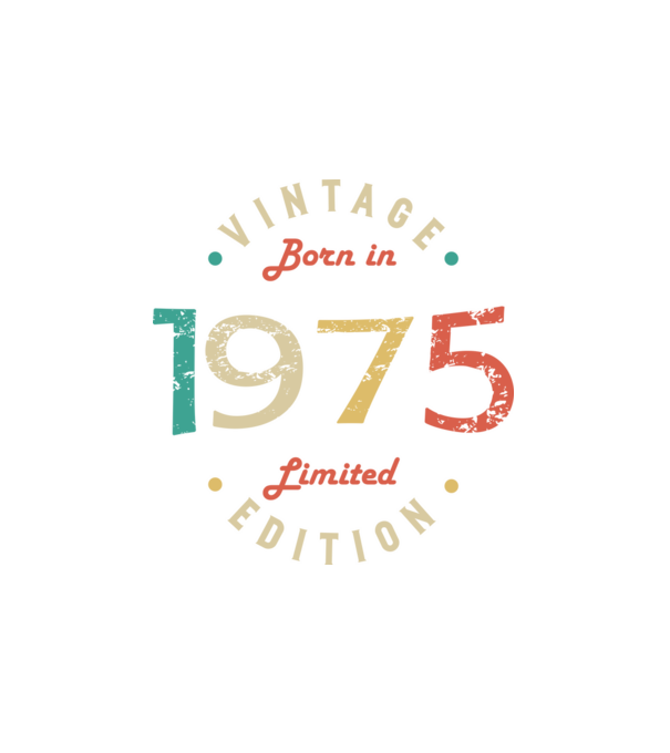 Born in 1975 minta fehér pólón