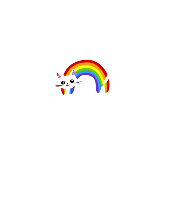 Rainbowkitty minta világos rózsaszín pólón