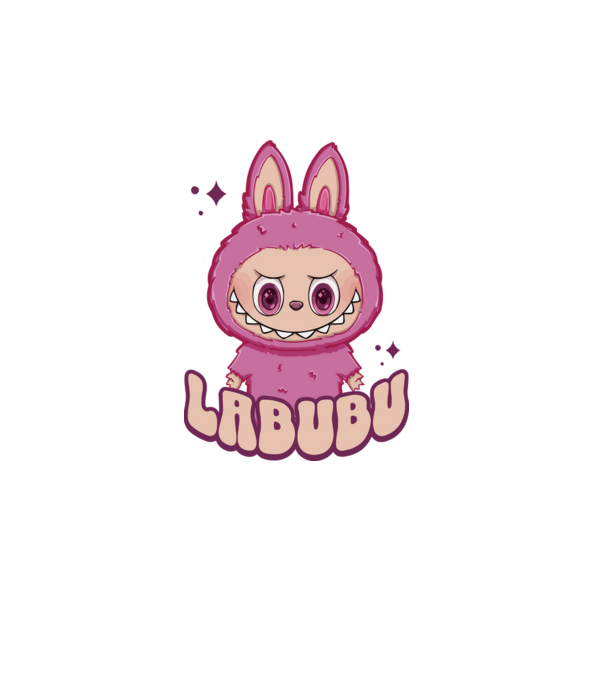 Labubu minta rózsaszín pólón