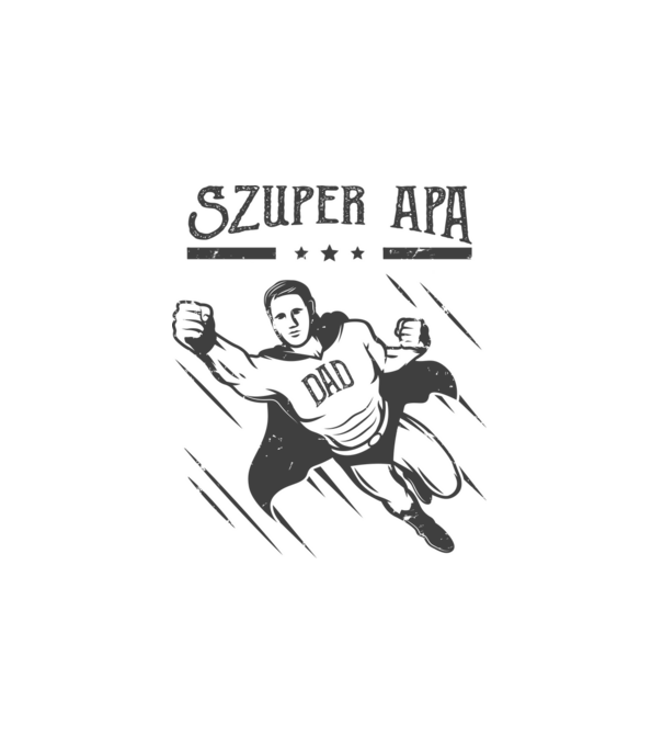 Szuper Apa minta fehér pólón