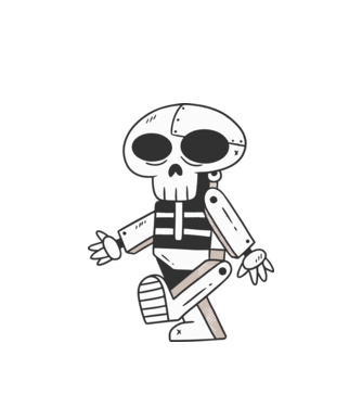 Robot-koponya minta fehér pólón