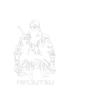 Ninja - nindzsa minta fekete pólón