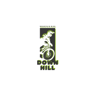 Mountain bike - Downhill - fekete   minta szürke pólón