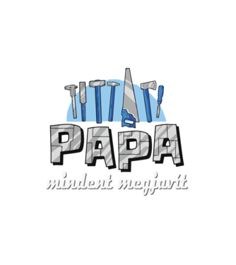 Papa mindent megjavít minta fehér pólón