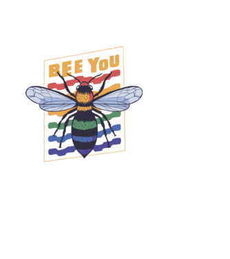 Bee you - légy önmagad minta almazöld pólón