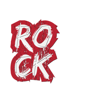 ROCK felirat minta fekete pólón
