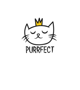 Cica - purrfect minta fehér pólón