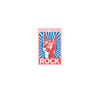 Rock zene tekerd hangosra minta farmerkék pólón