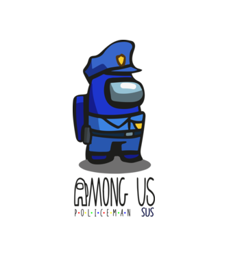 Among us Policeman sus minta fehér pólón
