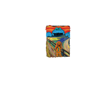 Cookie Monster - Mézi - Sikoly - E.Munch minta neonsárga pólón