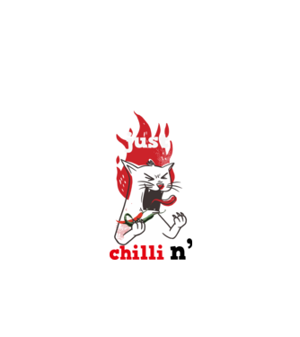 Macska Chillivel - Cat Just Chilli' n minta királykék pólón