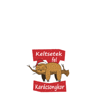 Lajhár- Karácsony Keltsetek fel Karácsonykor  minta sötétkék pólón