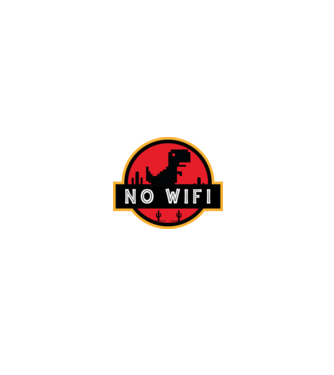 Jurassic p - No wifi minta fehér/piros pólón