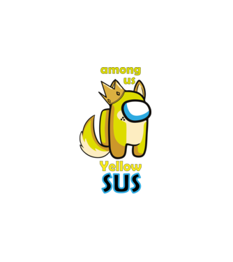 Among us Yellow sus  minta fehér pólón