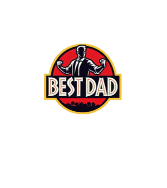 A legjobb apa best dad Jurassic park style minta fekete pólón