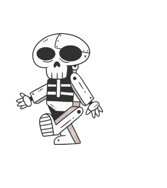 Robot-koponya minta fekete pólón