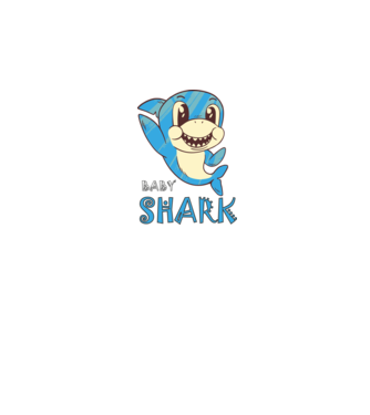 Bébi cápa - baby shark minta királykék pólón