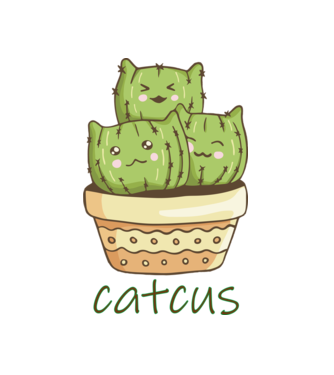 Cica - kaktusz - Catcus minta fehér pólón