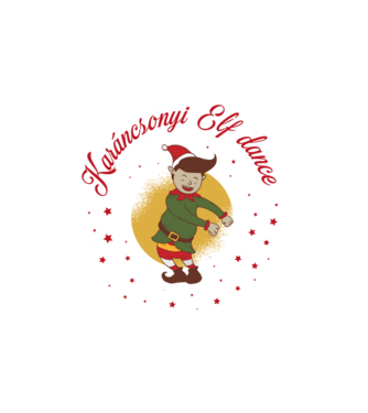 Karácsonyi - Elf dance minta fehér pólón