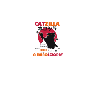 Catzilla  a mancsszörny minta türkiz pólón