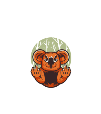 koala beint -  antiszociális  minta piros pólón