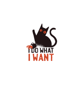 Macska - I do what I want minta királykék pólón