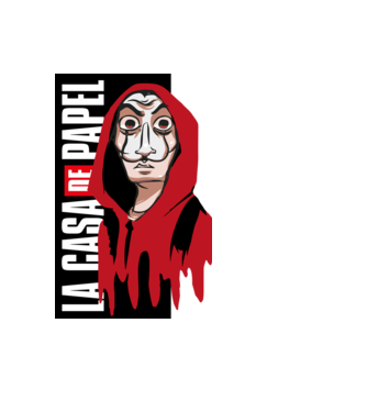 Casa de papel art minta sötétkék pólón