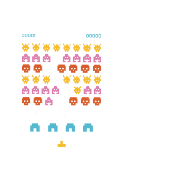 Retro space video game minta fekete pólón