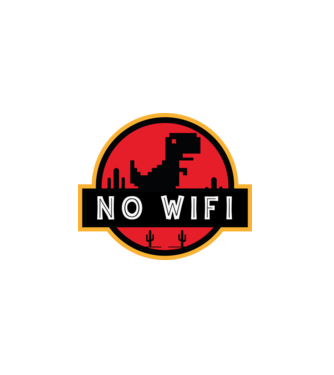 Jurassic p - No wifi minta fehér pólón