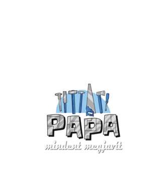 Papa mindent megjavít minta királykék pólón