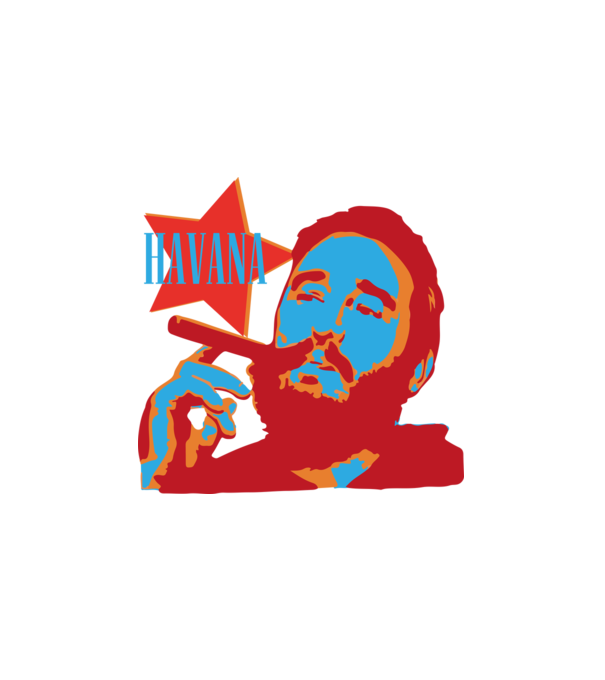 Havanna szivar & Fidel Castro minta fehér pólón