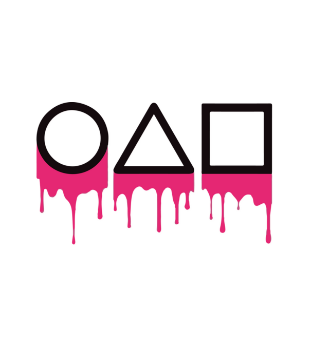 Squid game logo - nyerd meg az életed minta fehér pólón