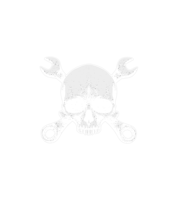 Koponya és szerszámok Skull tool sötét alaphoz minta fehér pólón