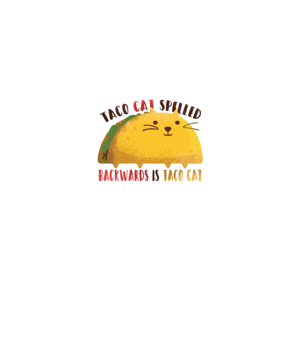 Cica - Taco cat visszafelé is olvasva is taco cat minta türkiz pólón