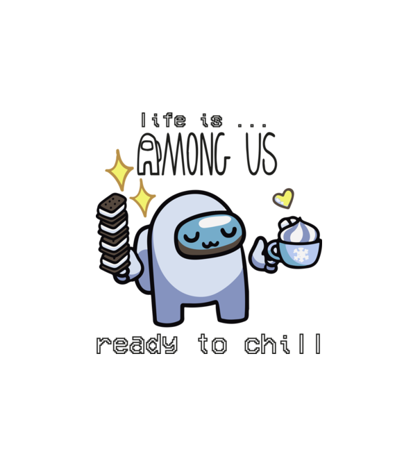 Among us - ready to chill minta fehér pólón