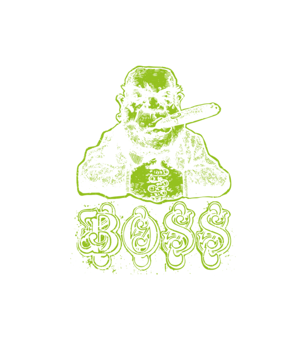 BOSS - főnök minta fehér pólón