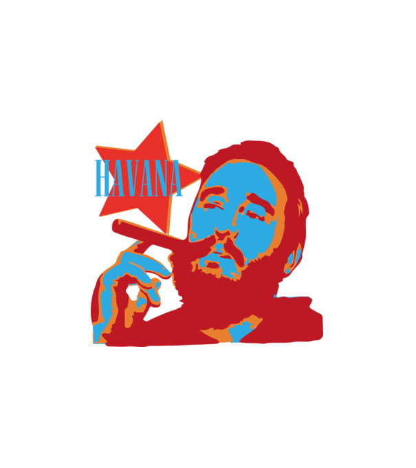 Havanna szivar & Fidel Castro minta fehér pólón