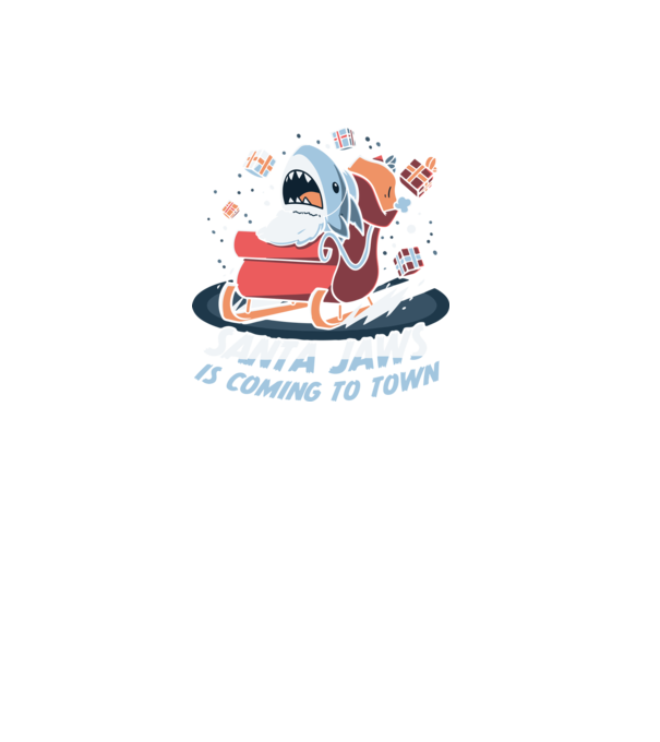 Santa jaws - cápa mikulás minta lila pólón
