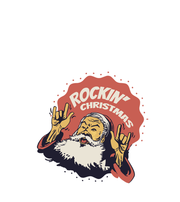 Ütős Karácsony - Rockin' Christmas minta piros pólón