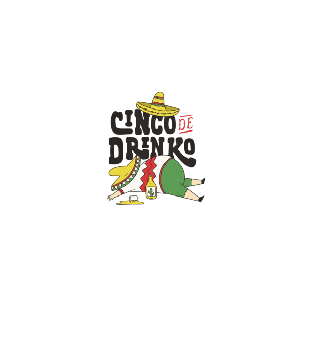 Részeg mexikói - Cinco de drinko minta farmerkék pólón
