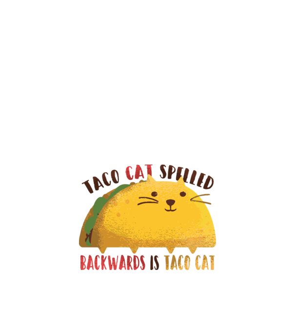 Cica - Taco cat visszafelé is olvasva is taco cat minta királykék pólón