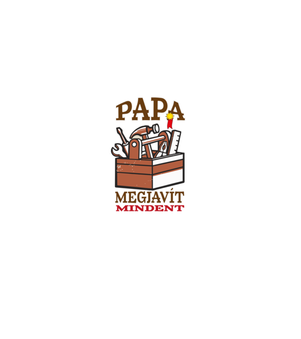 Papa megjavít mindent minta fekete pólón