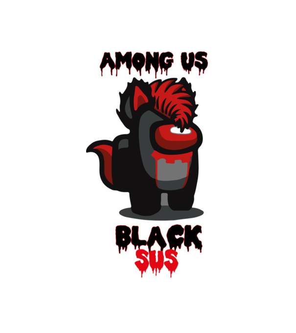 Among us Black sus minta fehér pólón