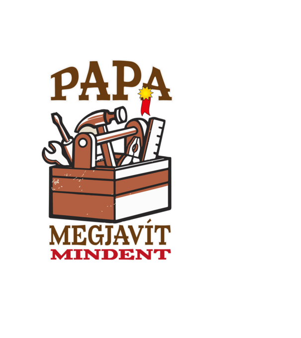 Papa megjavít mindent minta fekete pólón