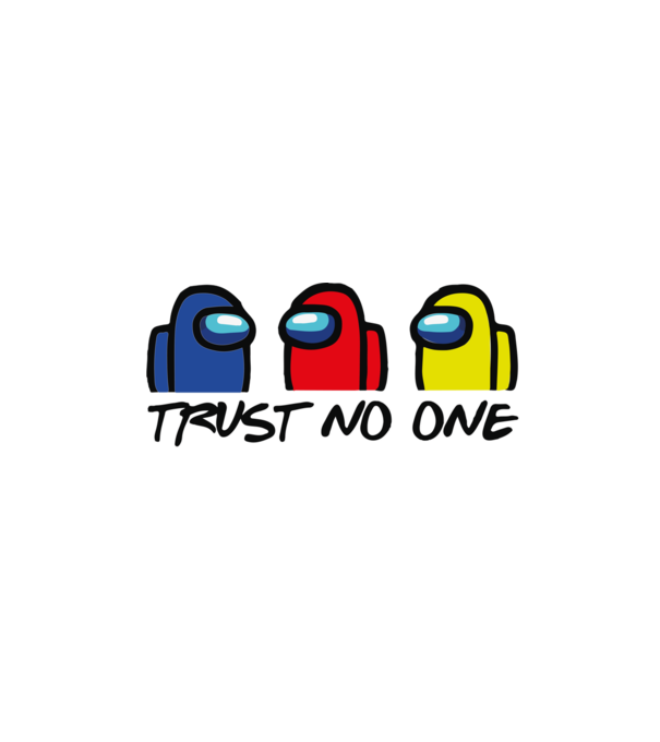 Among us trust no one - ne bízz senkiben minta fekete pólón